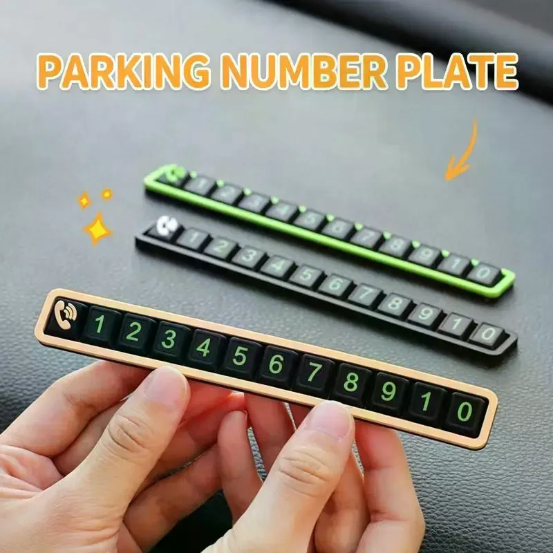Car Temporary Parking Phone Number Plate Luminous Digits One-click Hide Function Protect Privacy for All Car Models