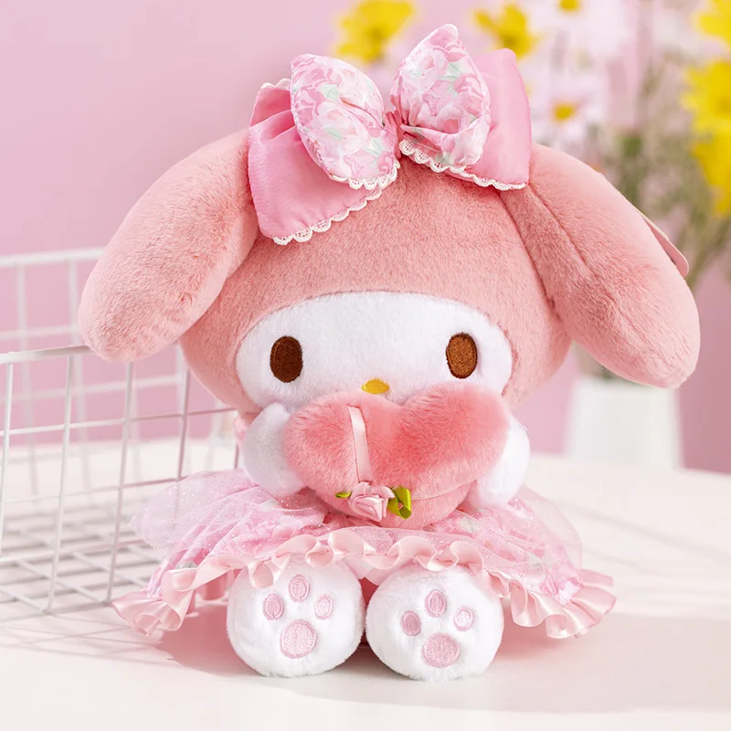 Sanrio Kuromi Doll Plush Toys Lovely Kawaii Melody Pillow Cinnamoroll Gift Bedroom Ornaments Sending Off Girlfriend Adolescent