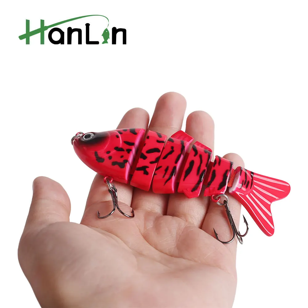 

Hanlin 100mm 18g Multi Jointed Artificial Fishing Lure Wobblers Lifelike Swimbait Slow Sinking Hard Plastic Trout Bass Tackle