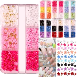 6 Gitter Nail Art Dekorationen koreanische kleine Blume Nagel Charms 3d Mini Harz Strass Nagel Kawaii Zubehör DIY Nagel liefert