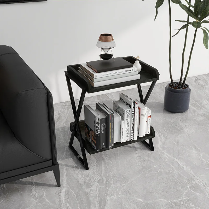 Cross-border two-layer shelf, simple living room, bedroom storage rack, sofa edge, few corners, bedside table, small coffee tabl
