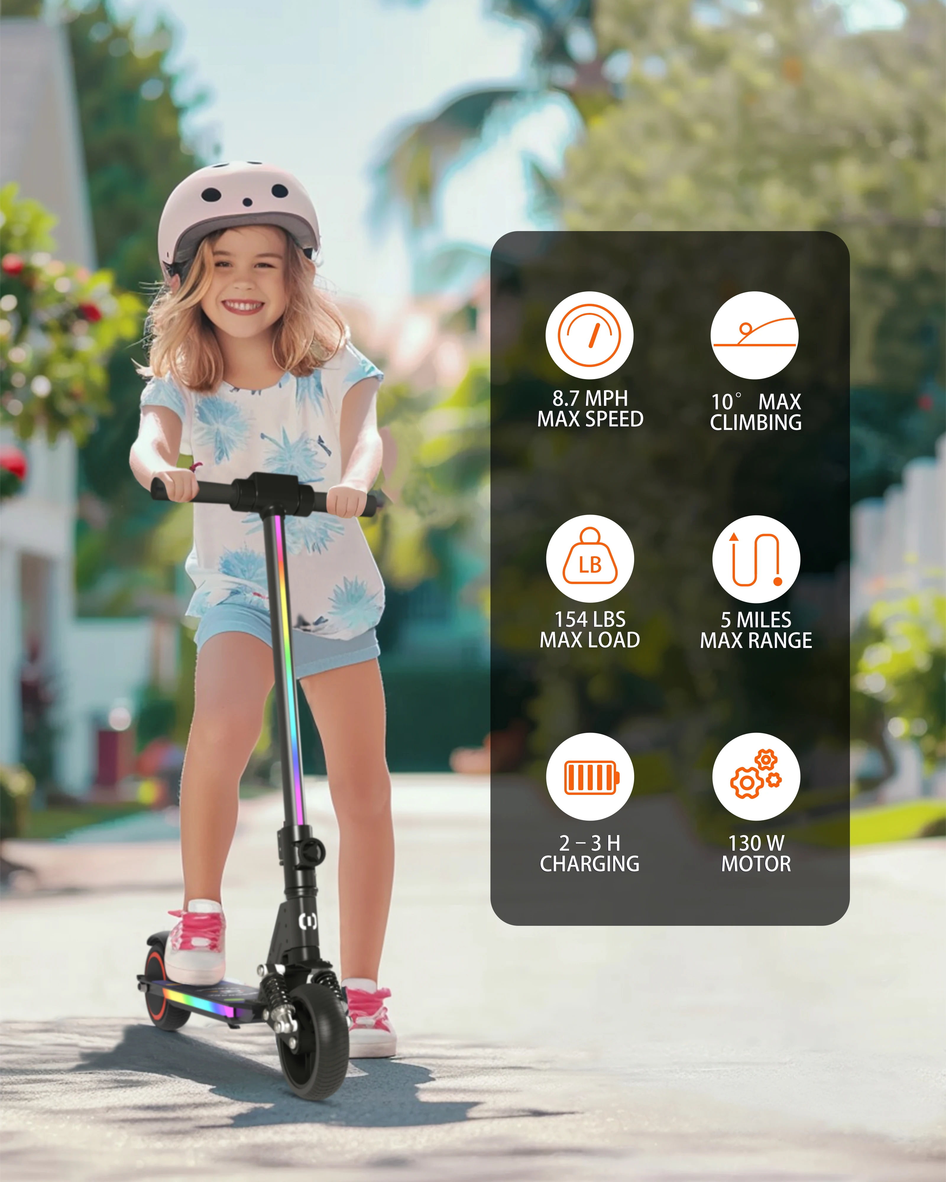 Foldable E Electric Scooters for Kids 130W 6.5 Inch 2 Wheels