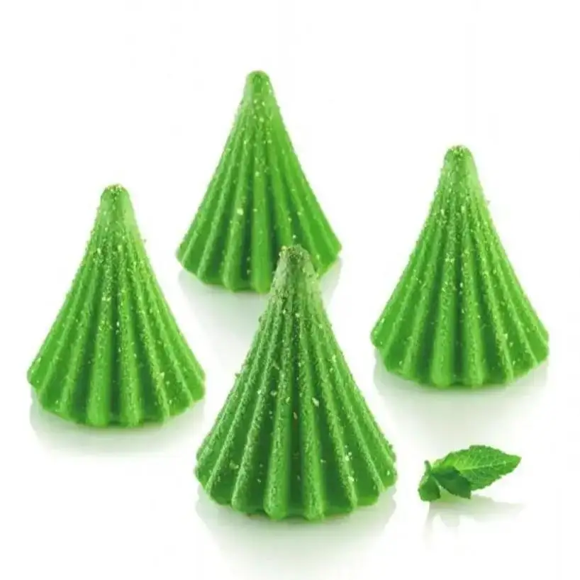 2026 Christmas Tree Silicone Mold Icing Biscuit Aroma Candle Mold Stripe Tree Chocolate Mold