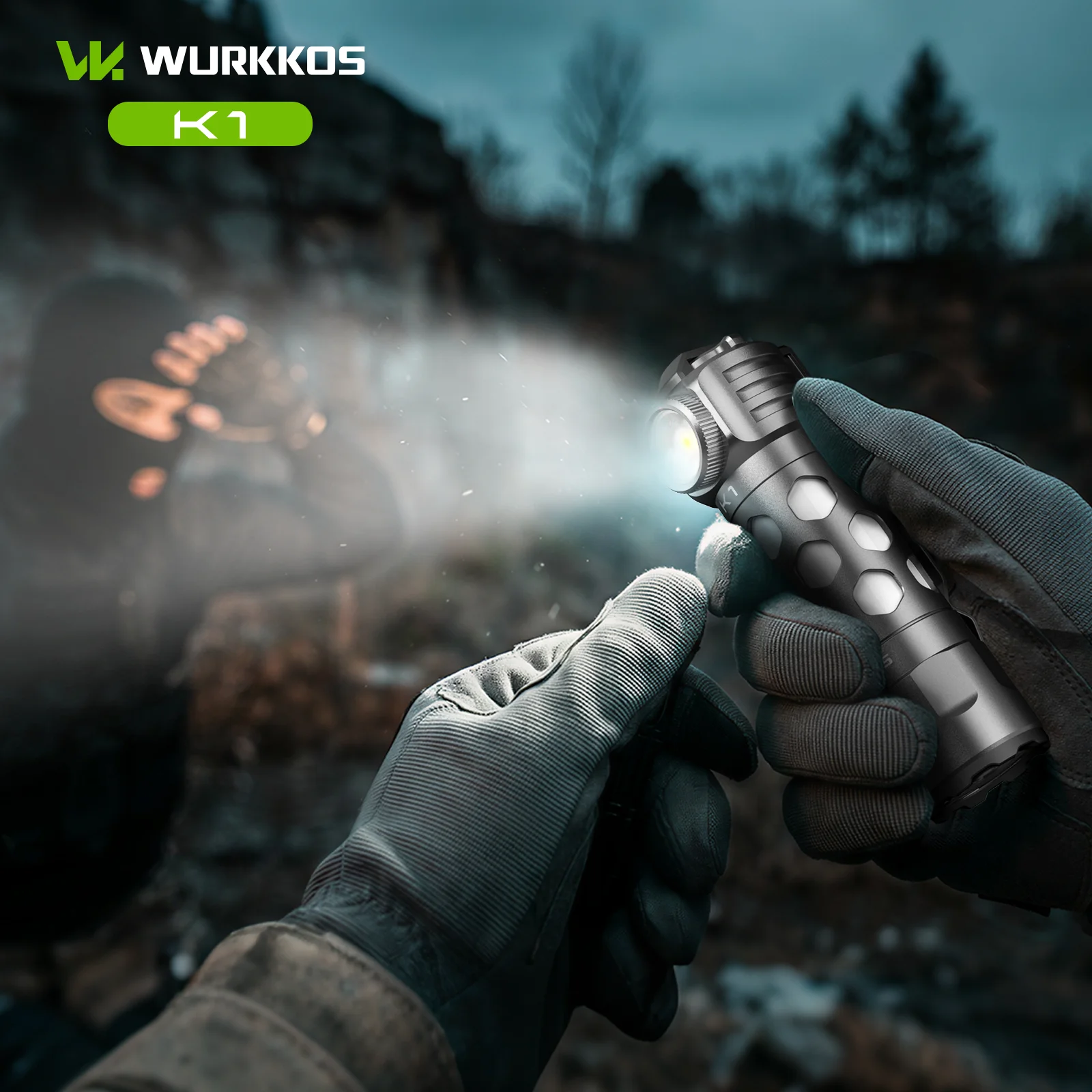 Wurkkos K1 EDC Flashlight 1850LM IPX8 Waterproof 18650 Magnetic Tail Dual Switch Torch SFT42R 4000K RGB Camping Light