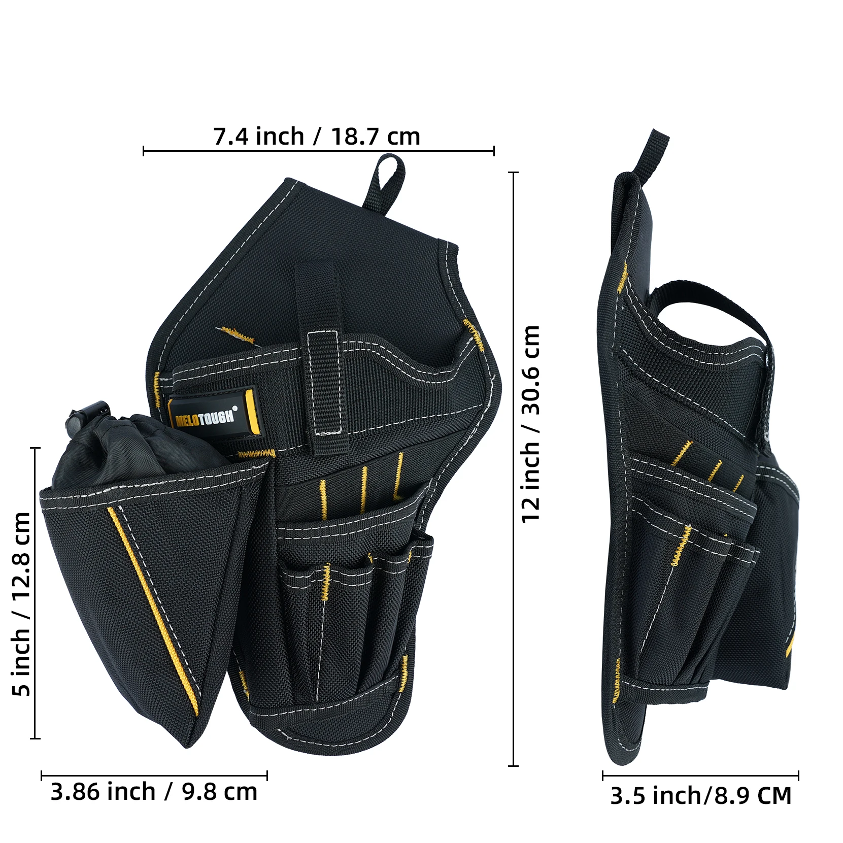 MELOTOUGH Drill Holster Impact Driver Holster Tool Bags Tool pouch con Bit Pouch Heavy Duty Impact Holster per Tool Belt