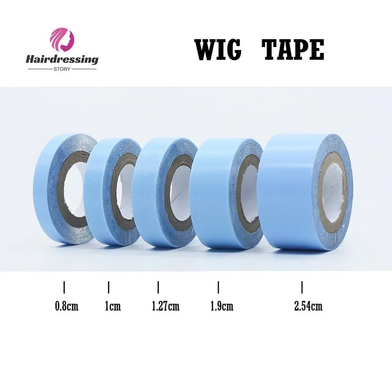 Popular 3 Yards Waterproof Lace Front Wig Tape Strong Double-sided Transparent Adhesive Traceless Hair Extension Tape Blue Glue