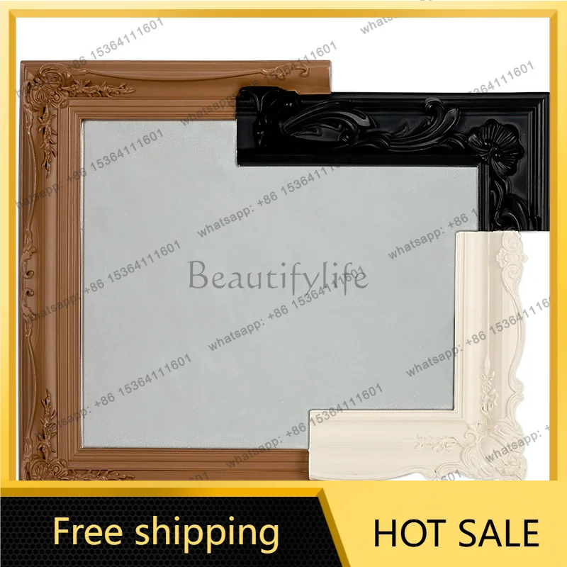 LJY Ancient Style Resin Color Clash Creative Square Makeup Mirror
