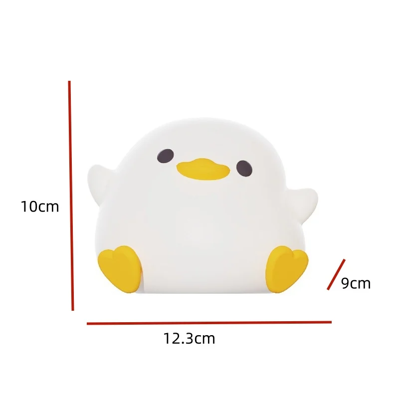 Silicone Duck Night Light para Crianças, USB Recarregável, Regulável, Toque, Sono, Quarto, Decoração de Animais, Presente