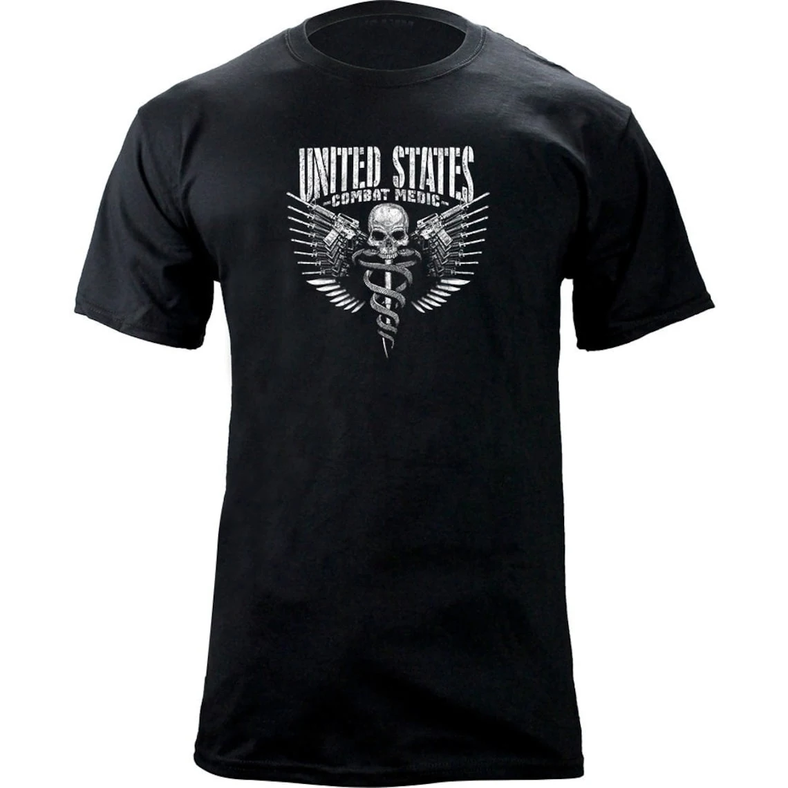 

US Combat Medic Caduceus T-Shirt 100% Cotton O-Neck Short Sleeve Casual Mens T-shirt Size S-3XL