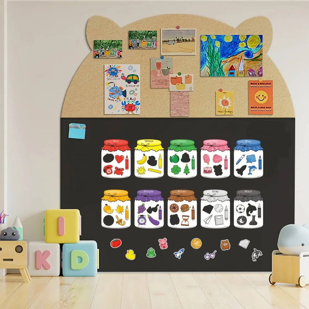 Ensemble de tri magnétique à reconnaissance de couleur, jouets éducatifs de fruits pour bébés et tout-petits, aimants pour réfrigérateur et tableau blanc