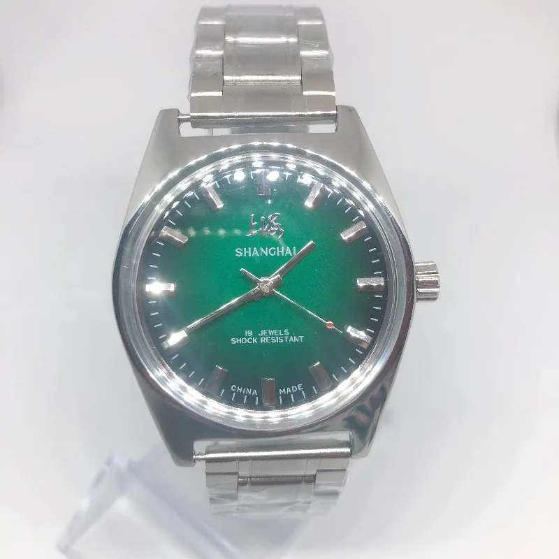 7120 Manual Mechanical 19-Jewel Movement Business Watch, Commemorative Huai Color Dial All Steel, Shanghai Second-Hand - view 2