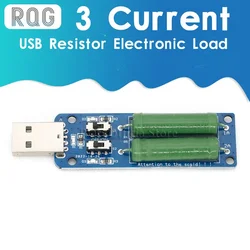 Usb resistor carga eletrônica com interruptor ajustável 3 corrente 5v resistência tester