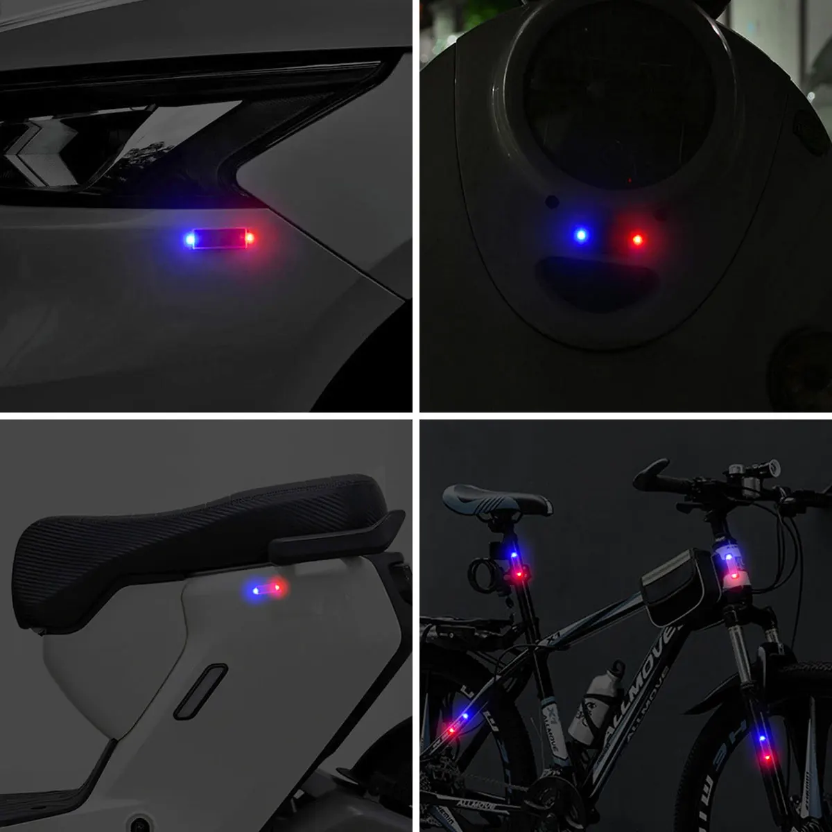 1/2pcs Wireless Strobe Lights Ambient Light Car Decor Atmosphere Light Solar Power Warning Light 8Colors Rechargeable Led Lights