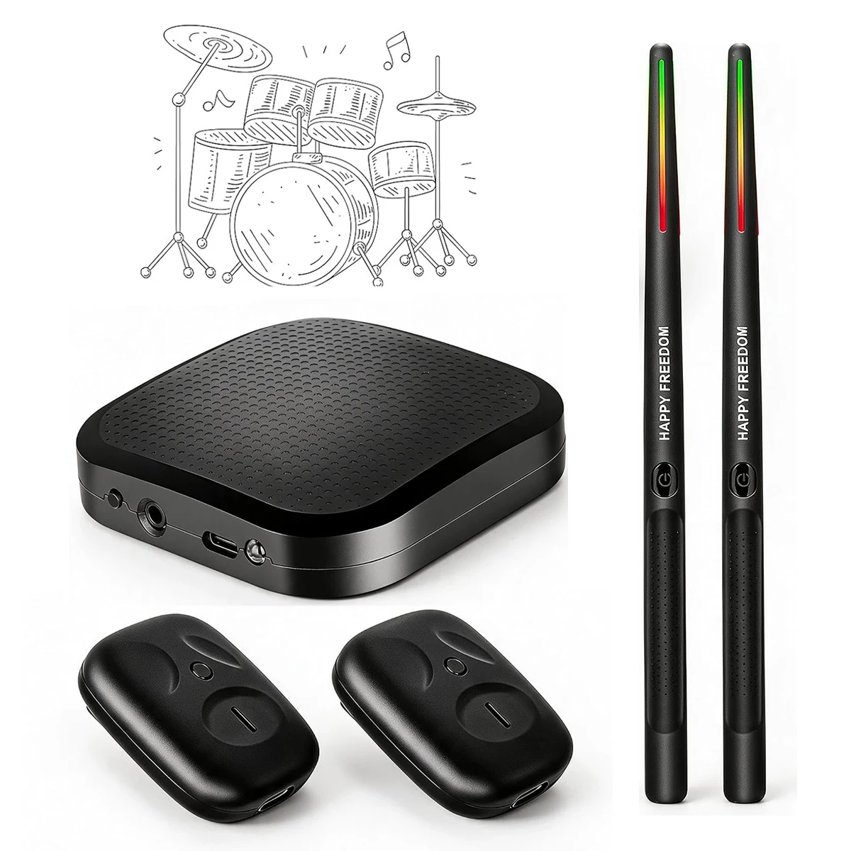 miwayer-portable-air-drum-set-–-2-drumsticks-audio-converter-air-drumming-with-pedals-pro-for-beginners-adults-kids
