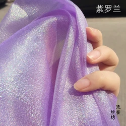 50x150cm High Density Mermaid Indian Gauze Gold Onion Fabric Glittering Starry Sky Colorful Gauze Fabric Wedding Dance Dress