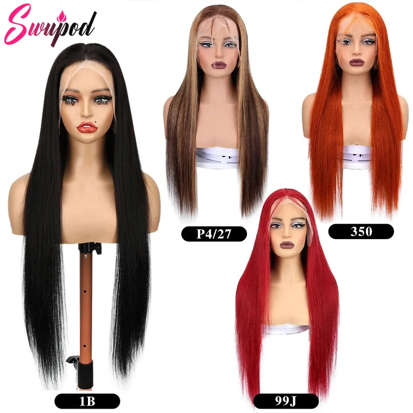 220 Density Transparent 13x6 HD Lace Frontal Wig Straight 13x4 Lace Front Wigs Human Hair Ginger Orange Black Wig Choice For You