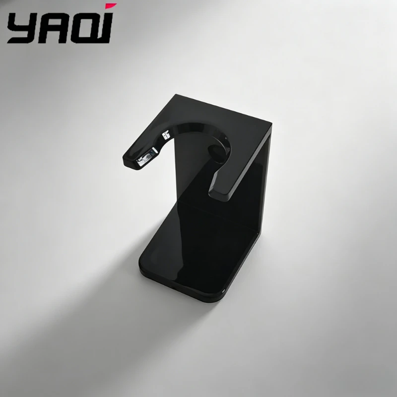 2026 YAQI Black Acrylic Men's Shaving Brush And Razor Stand for Bathroom Accessories Grooming Organizer