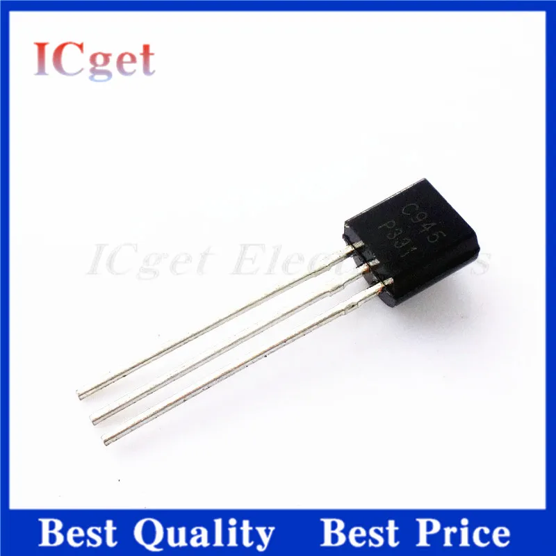 100 unidades de transistores triodo NPN 2SC945 C945 945 TO-92 TO92 0.15A/50V, chip NPN nuevo original de buena calidad