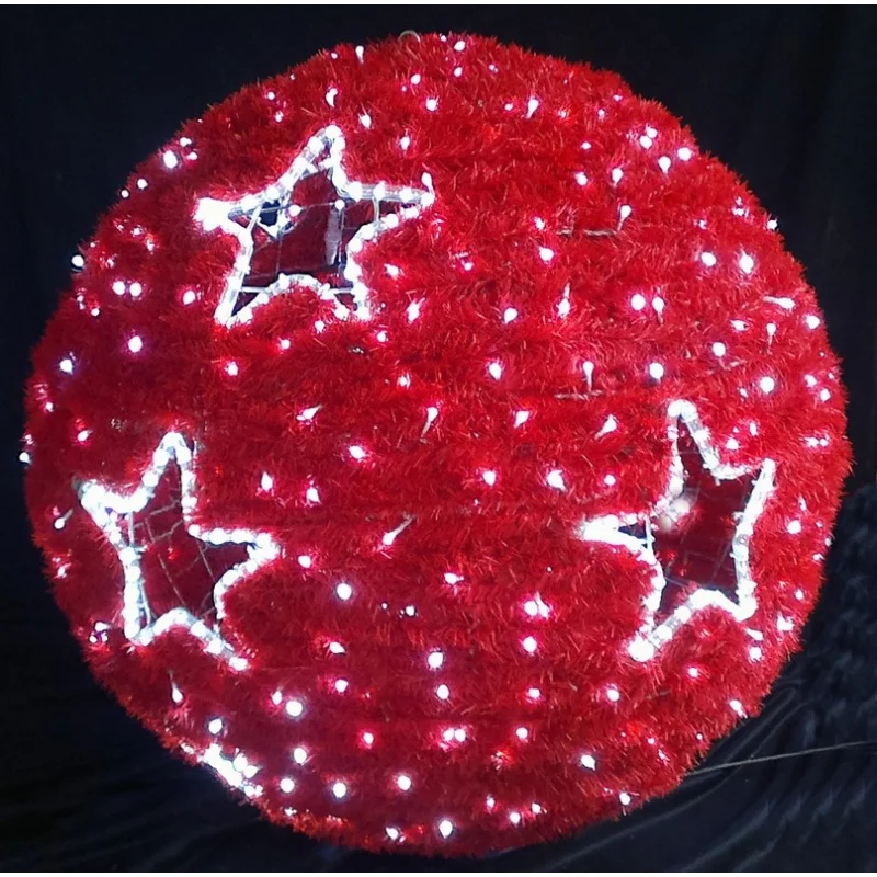 

custom.Outdoor Commercial Street Decoration 3D illuminated Ball Shaped Ornament Motif Lights for shopping malls