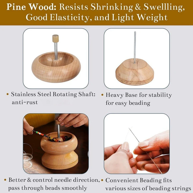 1 PCS Manual Quick Beading Tool Jewelry Making Tool Wood Crafting Bead Kits For Jewelry Making Bracelet Maker Stringing Teak