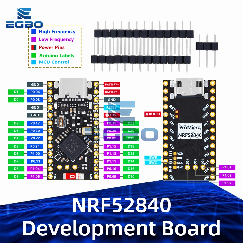 NRF52840 Development Board Compatible With Nice!Nano V2.0 Bluetooth Charging Management Pro Micro NRF52840