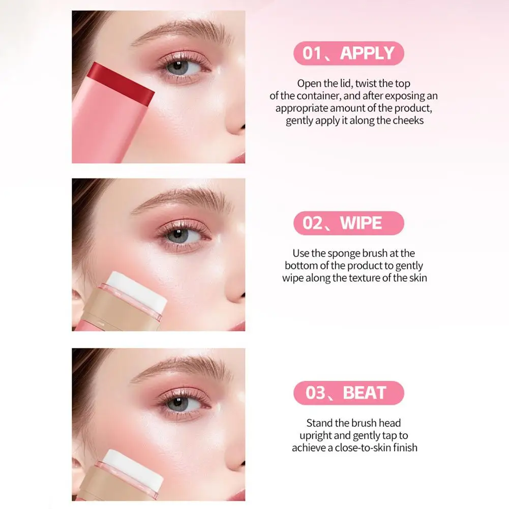 سموكي روز أحمر الخدود عصا كريم السلس الخد تينت أحادية اللون عارية أحمر الخدود الطبيعي ماتي الوردي المشمش الوجه روج كونتور ماكياج #4