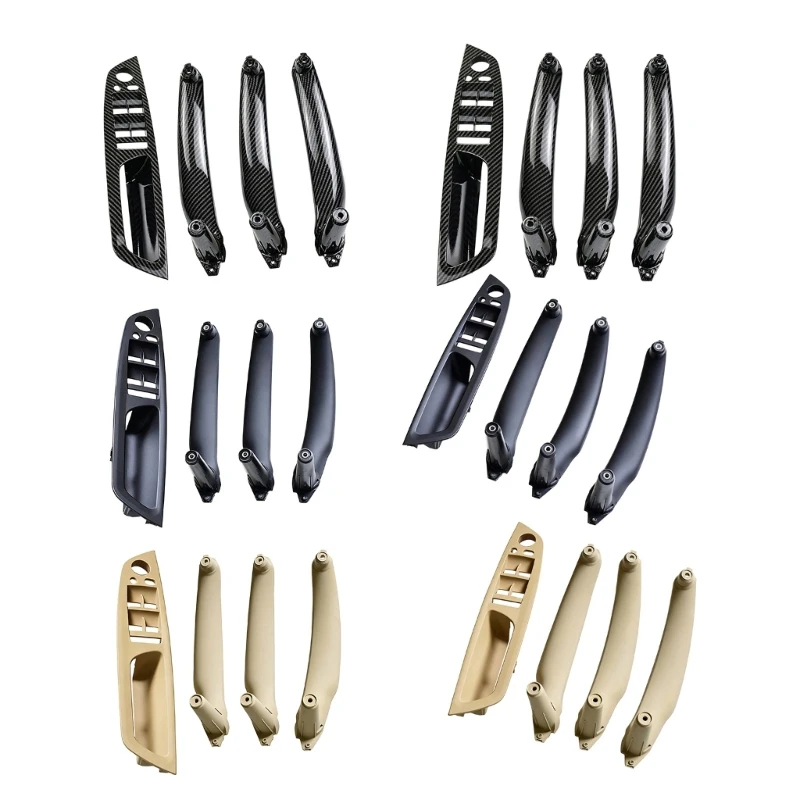 41XA Inner Door Handle Trim Cover Set for Vehicle Panels, ABS Replacement Parts for Worn Pull Area Interior Repair