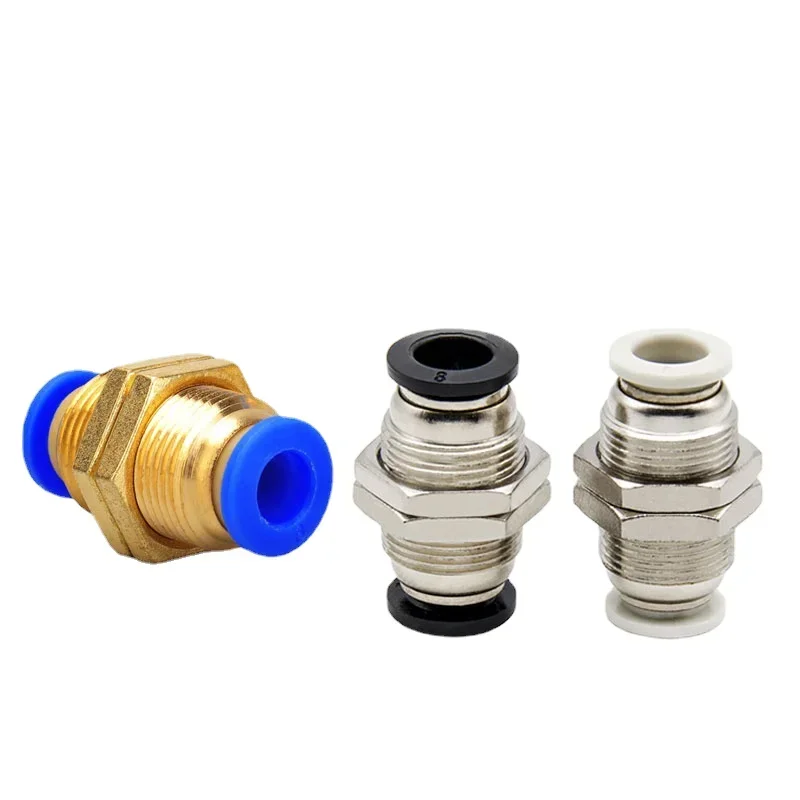 4mm 6mm 8mm 10mm 12mm PM Straight Pneumatic Air Fittings Connector Plastic Push in Quick Bulkhead Union Hose Connector