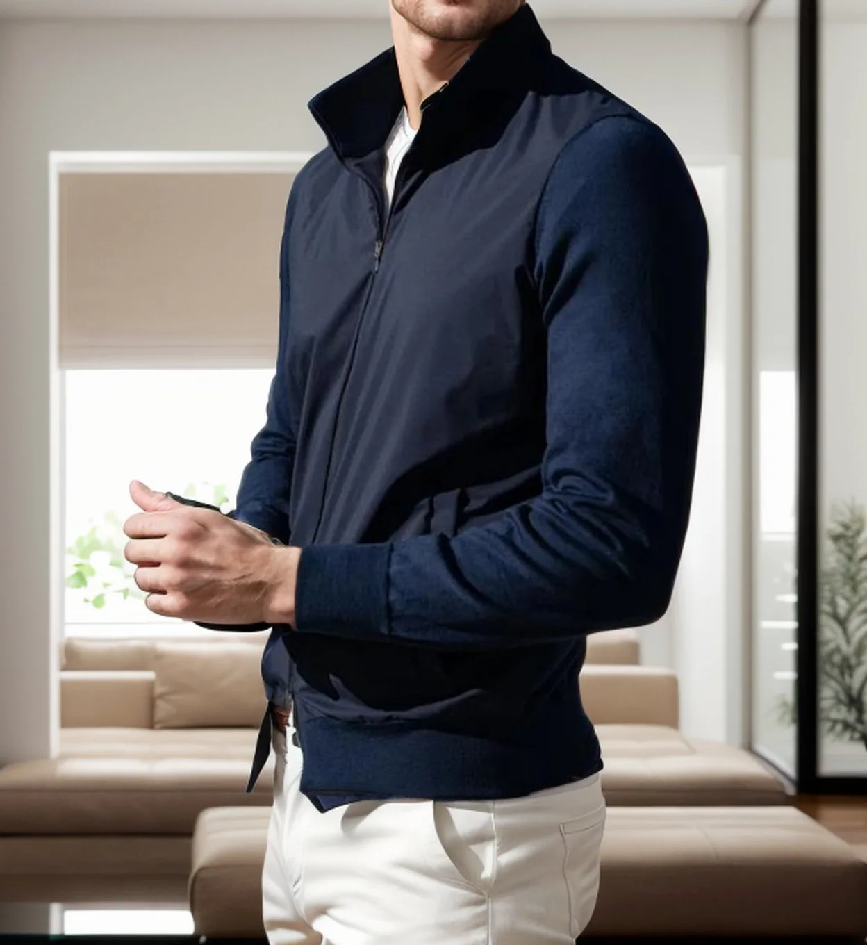 

New Spring Summer Men’s Solid Color Casual Trendy Loose Simple Basic Zipper Stand Collar Jacket Male Sun-protective Coat Clothes