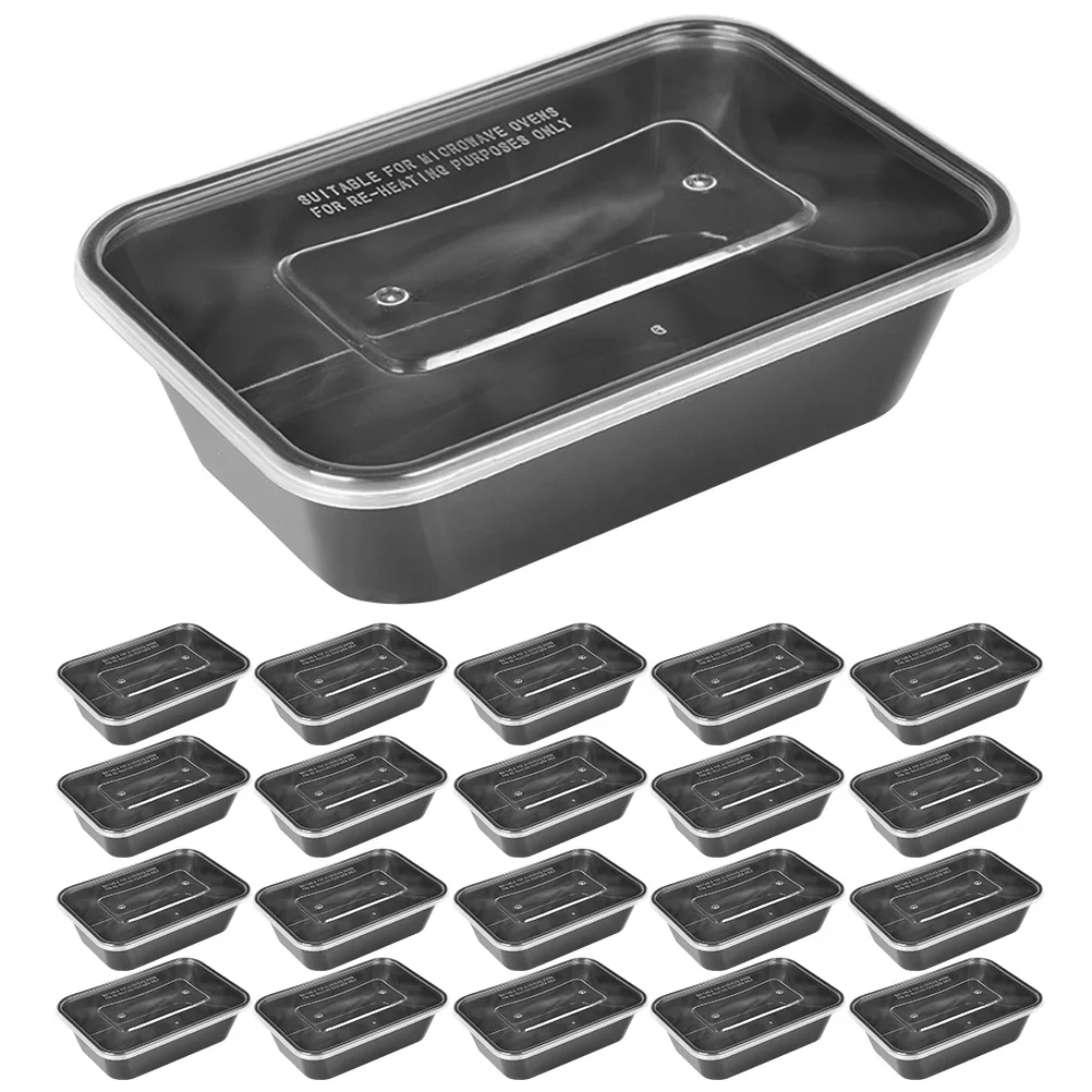 

50Pcs Rectangular Take Out Food Containers Disposable Food Prep Boxes Portable Meal Containers for Picnic Catering