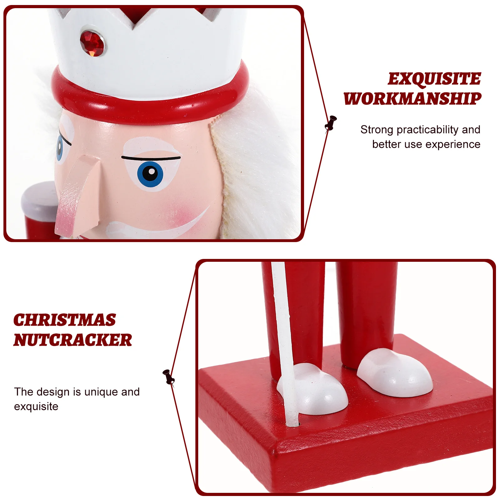 

Small Wooden Nutcracker Soldier Ornament Christmas Nutcracker Decoration Desktop Xmas Wood Nutcrackers Holiday Home Decor