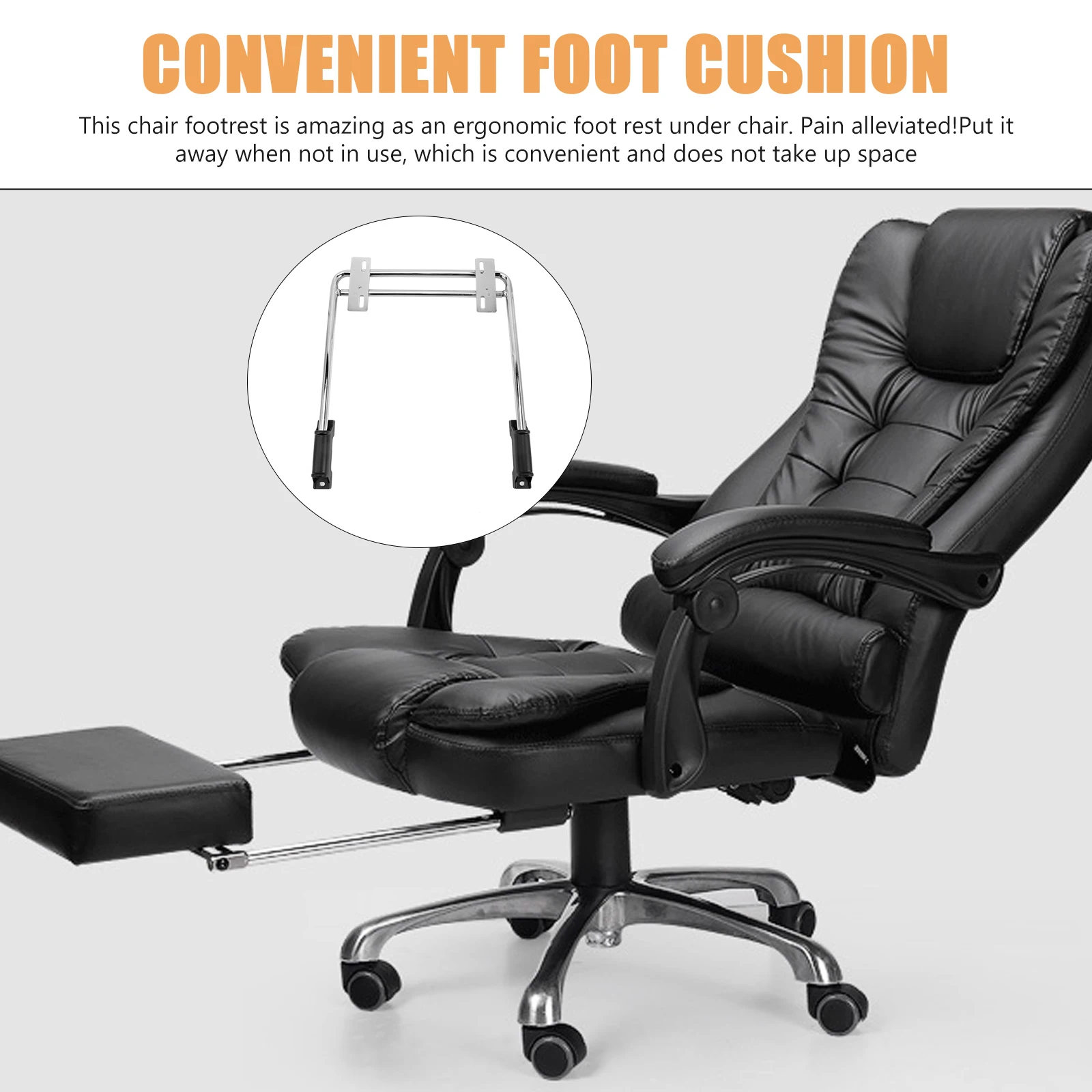 Footrest Drawer Office Chair Pedal Retractable Computer Stool for Desk Replaceable Cushion Chair Footrest Office Supply