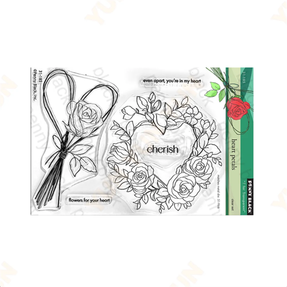 

2026 New Valentine's Day Heart Petals Metal Cutting Dies Metal Creative Dies Stamp Set DIY Scrapbooking Diary Greeting Card Mold