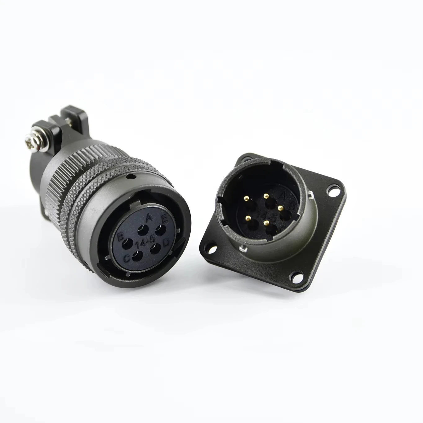 LECHUAN MS3112E 14-5P Male Socket MIL-DTL-26482 Straight 5 Pin Solder Circular Connector Gold Plated Contacts Aluminum Alloy