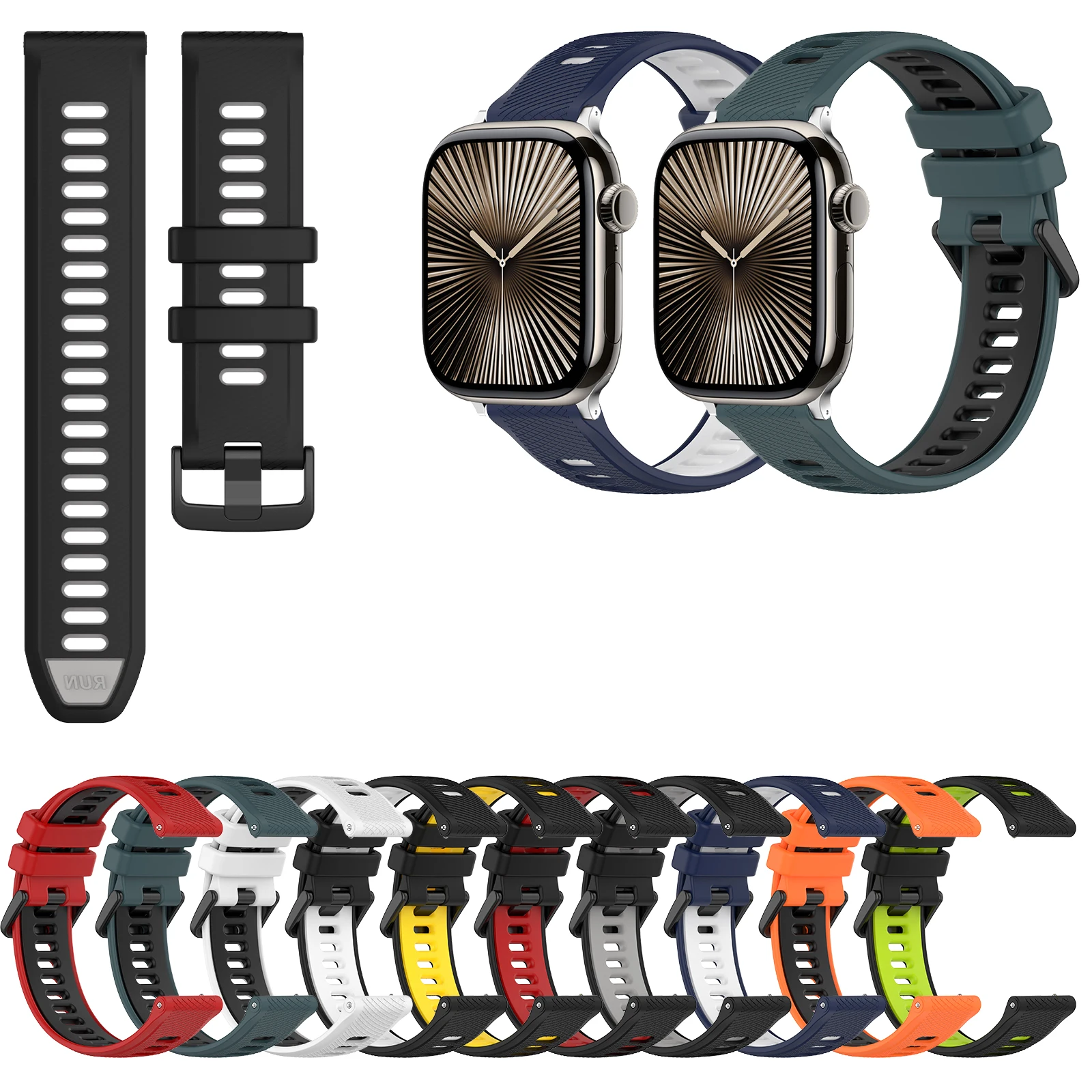 حزام سيليكون ناعم لسلسلة ساعات أبل 10 9 8 SE 7 6 5 4 3 2 1 Ultra 49mm 45 41 44 40 42 38 46mm معصمه سوار رياضي