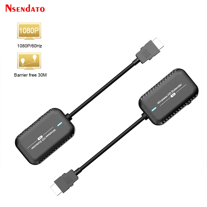 

30M USB C HDMI Wireless Video Transmitter And Receiver Kit HDMI Home Audio TV Stick Full HD Extender Display Dongle For PC