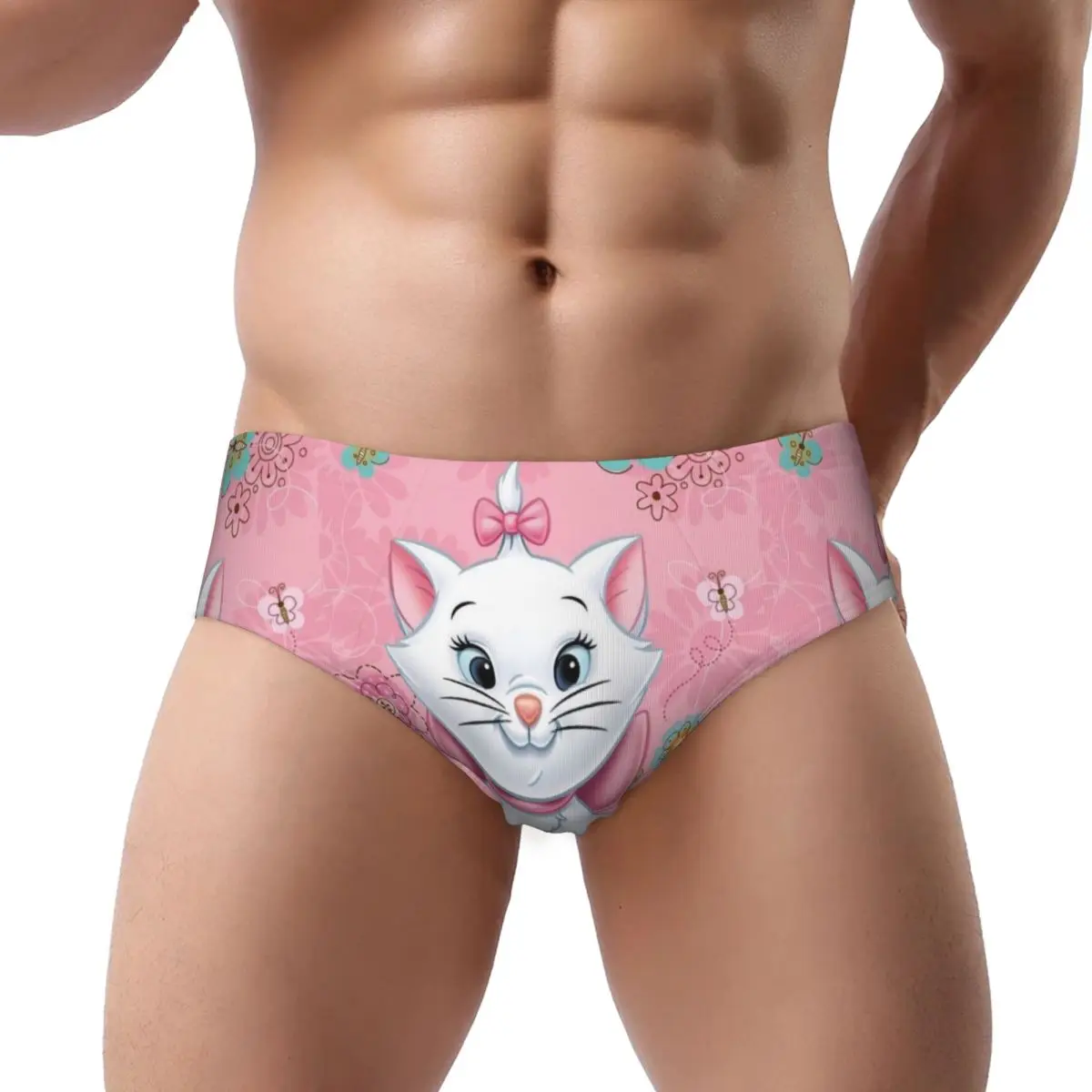 

Custom Men Cartoon Aristocats Animation Marie Cat Men Brief Panties Male Stretch Underwear Underpants