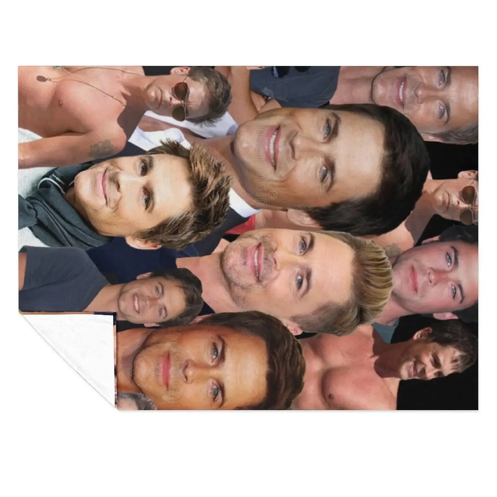 

rob lowe photo collage Throw Blanket valentine gift ideas Thermals For Travel Soft Plaid Plush Blankets