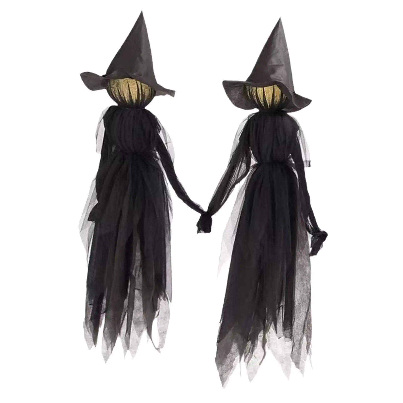 Halloween Two Witches Holding Hands Prop for Garden Themed Party Backyard