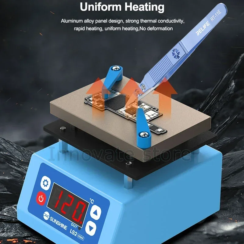 SUNSHINE LS2 MINI Heating Machine Smart Control Temperature Phone Motherboard Layered Tinning Tool Glue Removal Heating Table