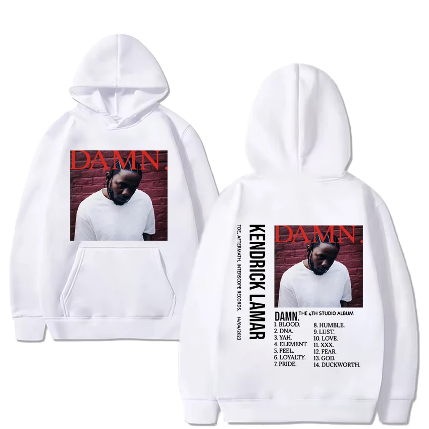 Rapper Kendrick Lamar Graphic felpa con cappuccio uomo donna hip hop streetwear Fashion Casual Fleece manica lunga oversize Unisex pullover