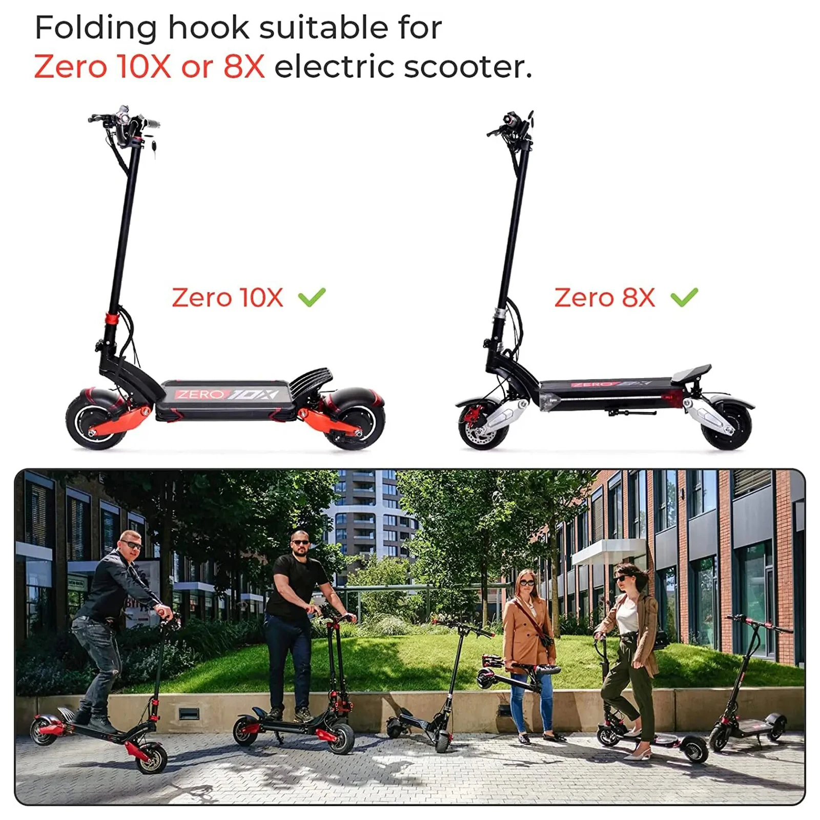 Ulip Scooters High Quality Folding Hook Aluminum Alloy Fold Buckle Lock Fasteber Kit For Zero 10X/8X Electric Scooter Fixing Set