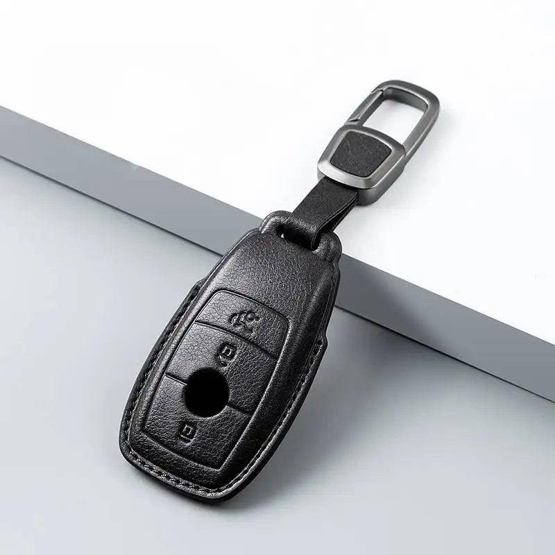 Luxury Leather Car Key Case Cover Fob Pouch for Mercedes Benz Maybach C260L S320L E200L E300 C260 C200L GLC300