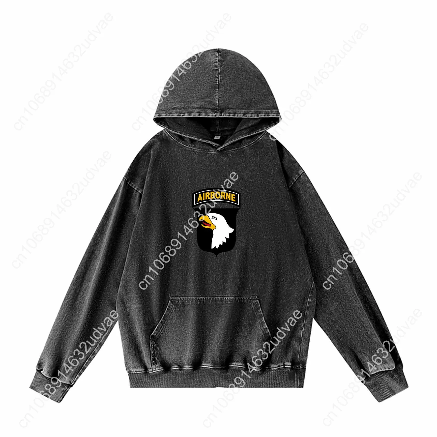 101st 空挺フーディ レトロ フード付きスウェットシャツ 男性 女性 ティーンエイジャー ヴィンテージ プルオーバー スウェットシャツ ポケット付き カスタマイズされたトップス