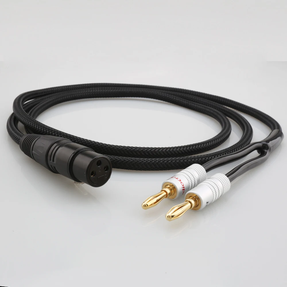 

HiFi XLR Female to 4mm Banana Speaker Cable XLR 3 Pin Female to Dual Banana Plugs Audio Cable Speaker Amplifier