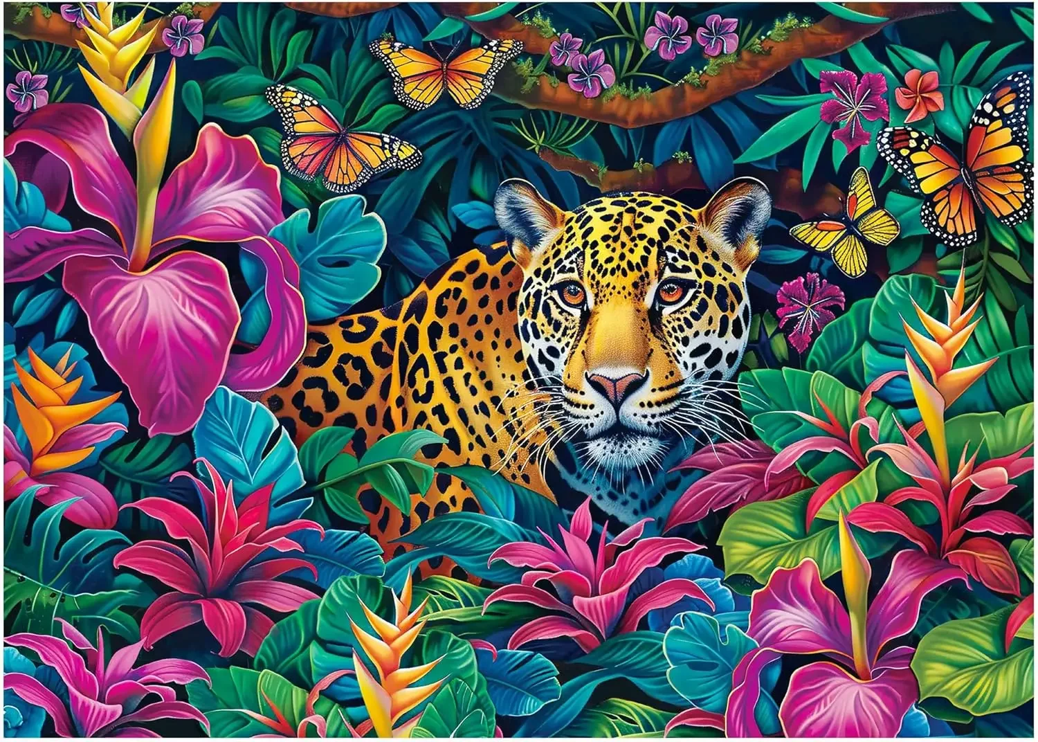 

Adults Jigsaw Puzzles 1000/500/300pcs Jungle Leopard Wooden Puzzles for Gameroom Bedroom Home Decor Birthday Holiday Party Gift