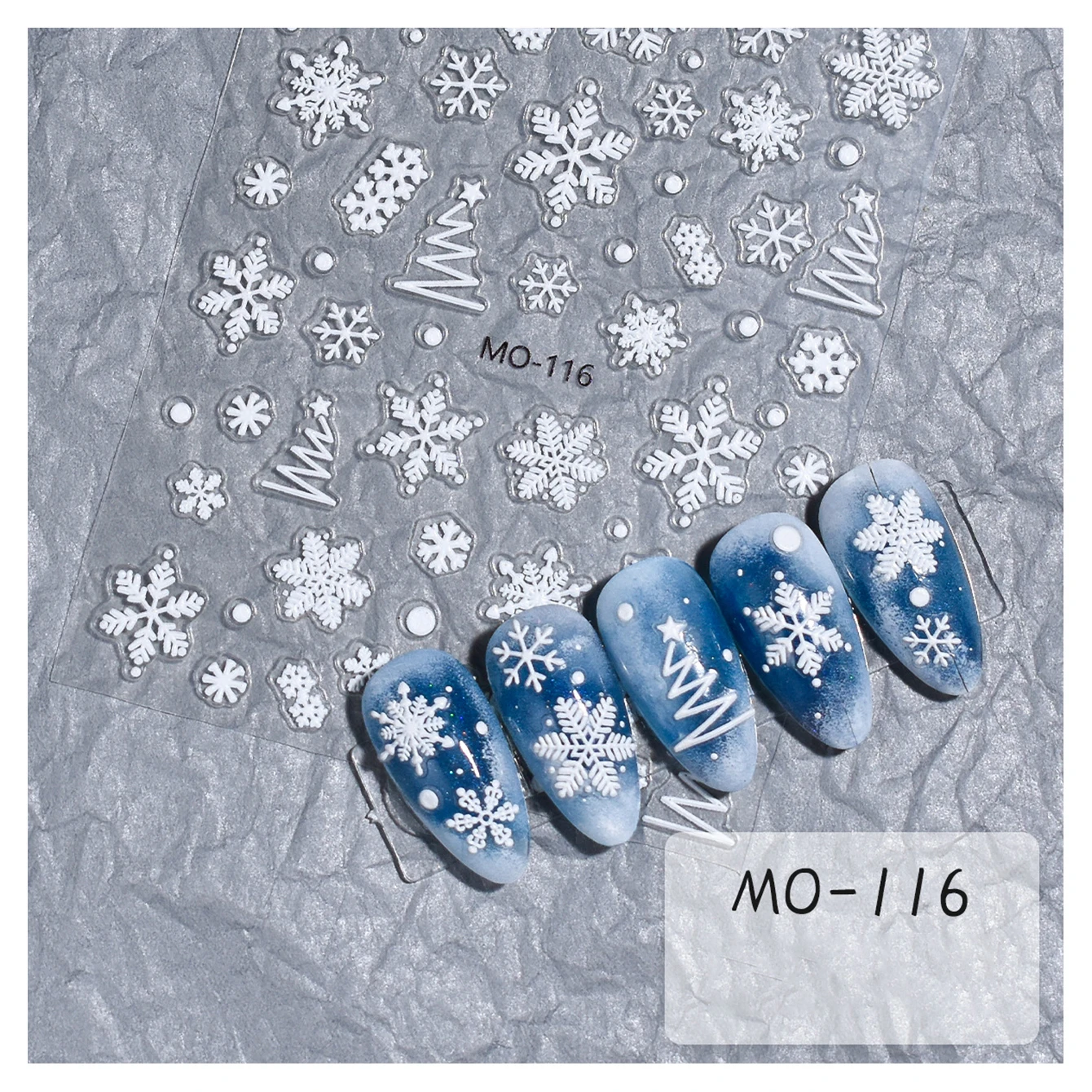 Pure White Merry Christmas Nail Adesivos, Decalques Adesivos, Encantos Alívio, Vários Floco De Neve, Árvore De Natal, 1Pc