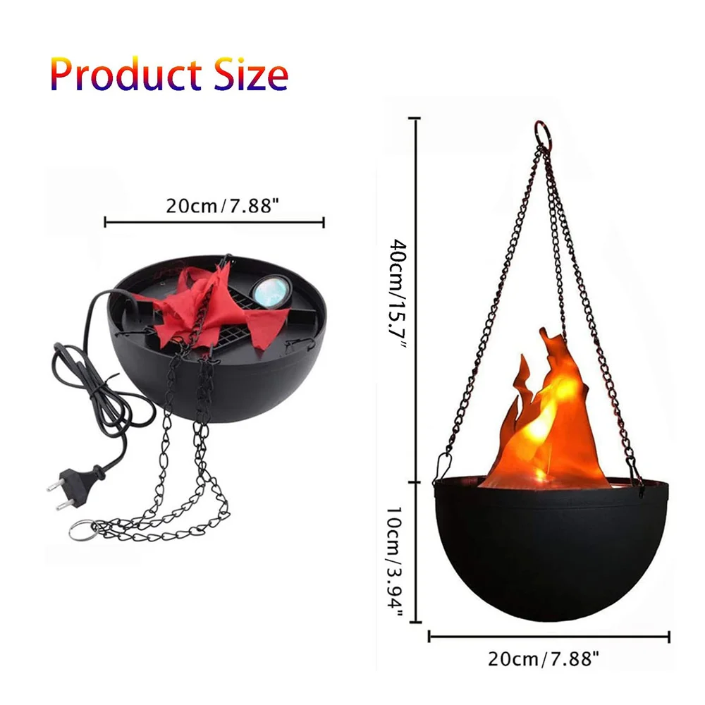 Artificial Hanging 3D Fake Flame Light 110V 220V EU/US Plug Dia 20CM Indoor Realistic Fire Effect for Christmas.Holiday,Party