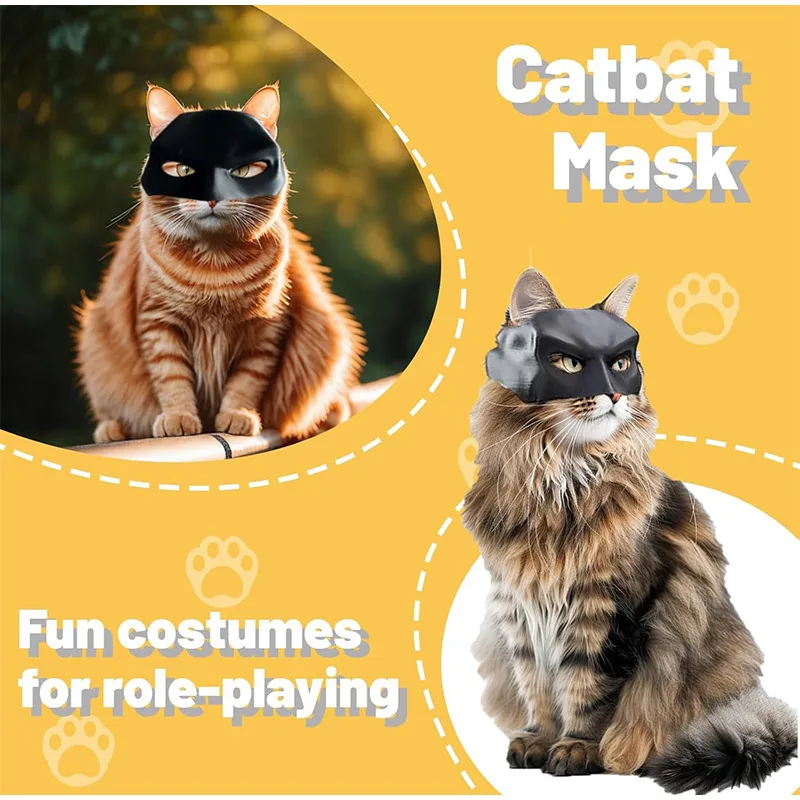 Pet Costume Cosplay Halloween Bat Cool Man Mask Cat Avenger Mask Superhero Matte Bat Mask Cat Role Playing Mask Pet Accessories