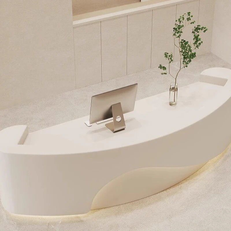 beauty salon Curved reception counter Clothing store Company modern reception desk Bar simple custom balcão para loja Furniture